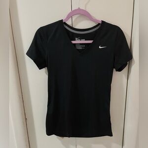 Set of 2-size S Nike vneck drifit black shirts